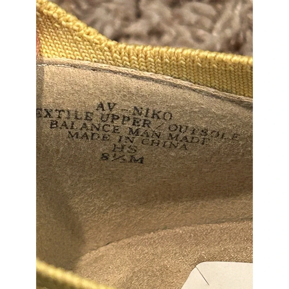 Adrienne Vittadini Sport 8.5 Niko Espadrille Yellow Slip On Shoes Fabric Comfort